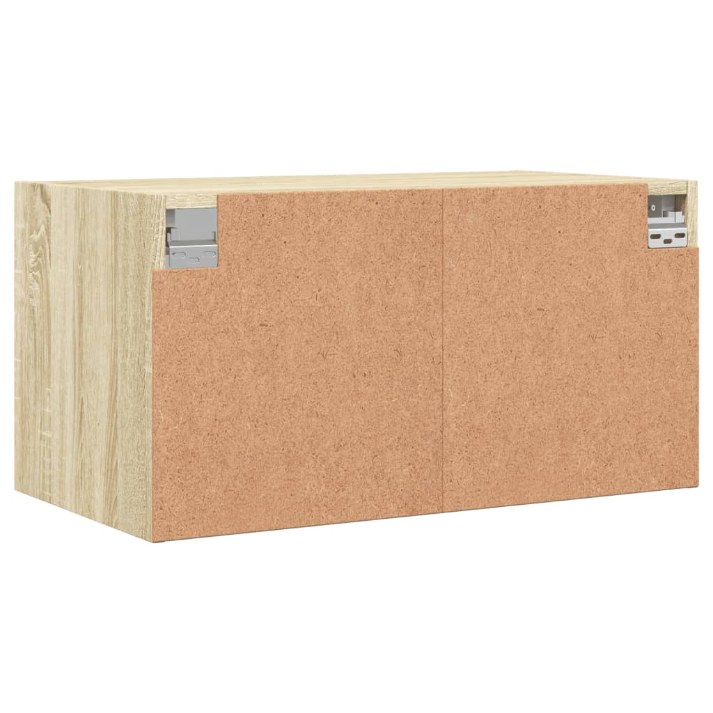 Wandkasten met glazen deuren 2 st 68,5x37x35 cm sonoma eiken is nu te koop bij PeponiXL, paradijselijk wonen!