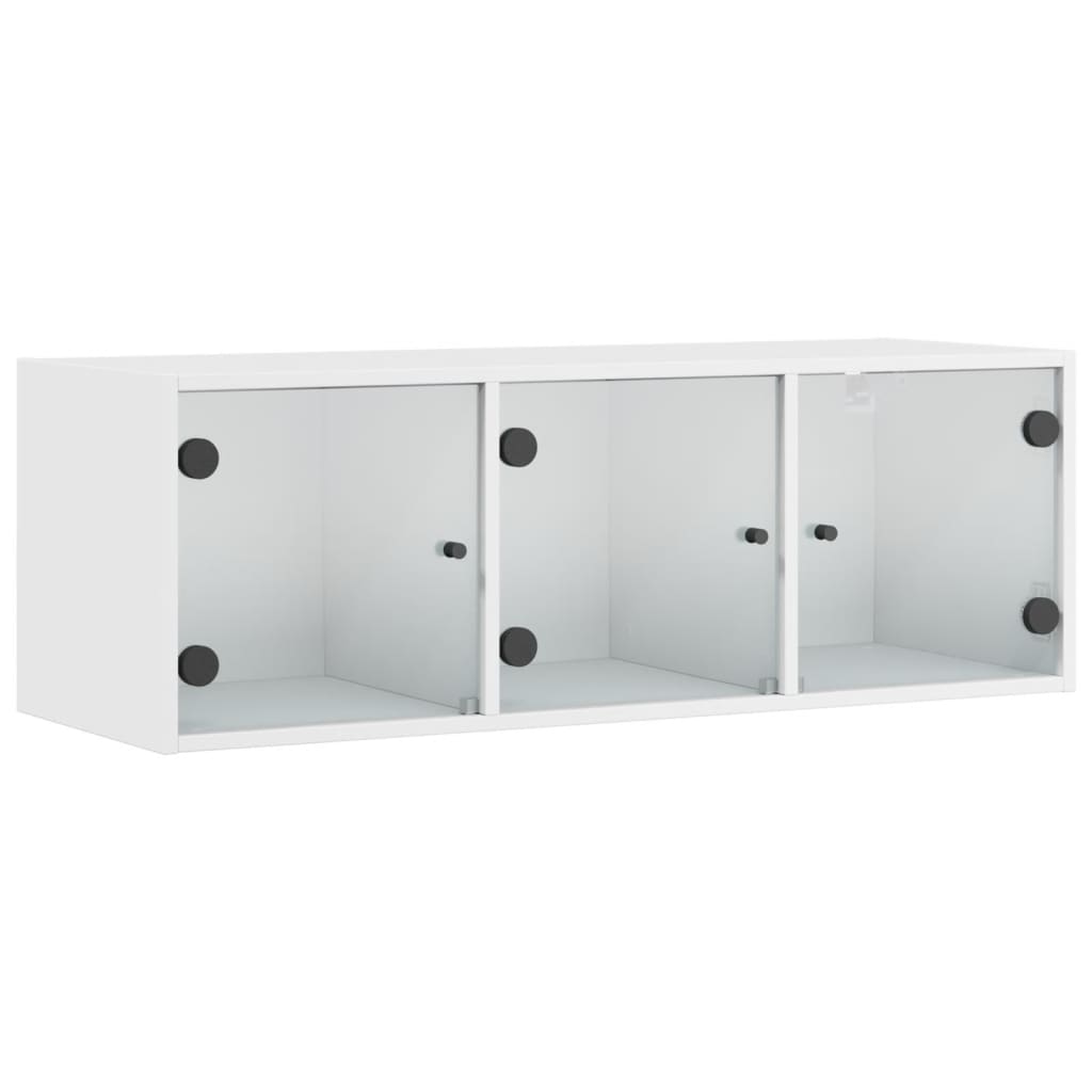 Wandkast met glazen deuren 102x37x35 cm wit is nu te koop bij PeponiXL, paradijselijk wonen!