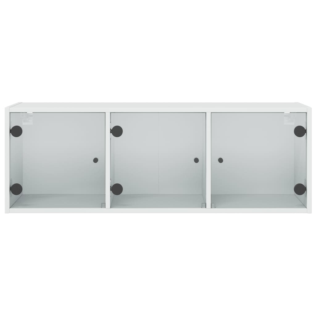Wandkast met glazen deuren 102x37x35 cm wit is nu te koop bij PeponiXL, paradijselijk wonen!