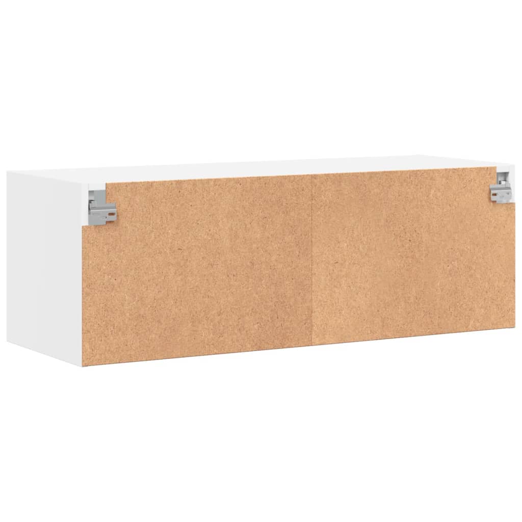 Wandkast met glazen deuren 102x37x35 cm wit is nu te koop bij PeponiXL, paradijselijk wonen!