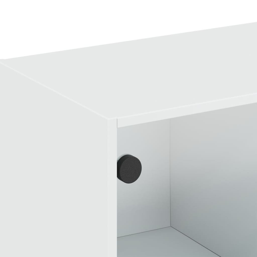 Wandkast met glazen deuren 102x37x35 cm wit is nu te koop bij PeponiXL, paradijselijk wonen!