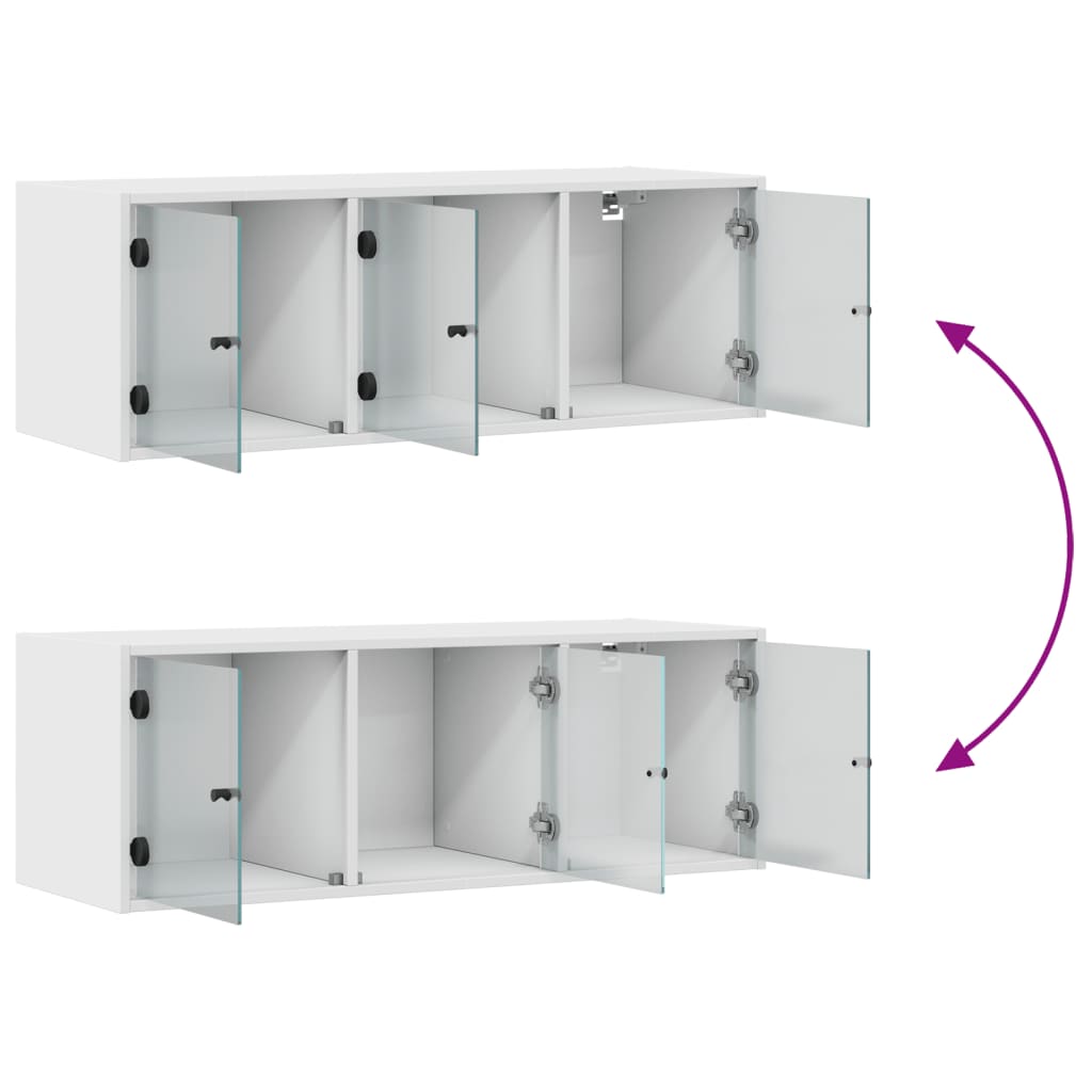 Wandkast met glazen deuren 102x37x35 cm wit is nu te koop bij PeponiXL, paradijselijk wonen!