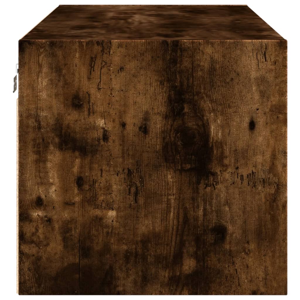 Wandkast met glazen deuren 102x37x35 cm gerookt eikenkleurig is nu te koop bij PeponiXL, paradijselijk wonen!