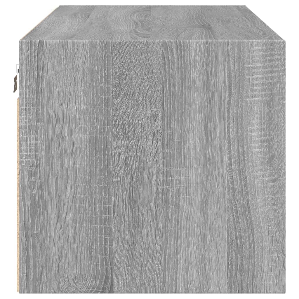 Wandkast met glazen deuren 102x37x35 cm grijs sonoma eiken is nu te koop bij PeponiXL, paradijselijk wonen!