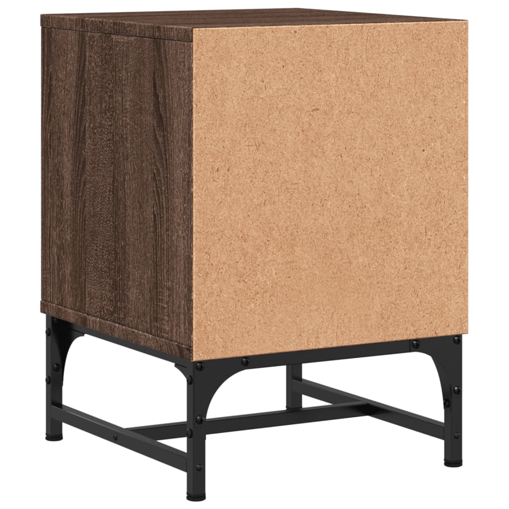 Nachtkastjes met glazen deuren 2 st 35x37x50 cm bruineikenkleur is nu te koop bij PeponiXL, paradijselijk wonen!