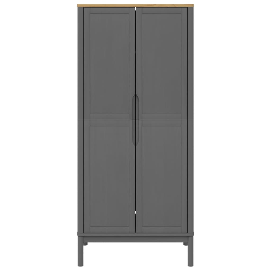 Kledingkast FLORO 77x53x171 cm massief grenenhout grijs is nu te koop bij PeponiXL, paradijselijk wonen!
