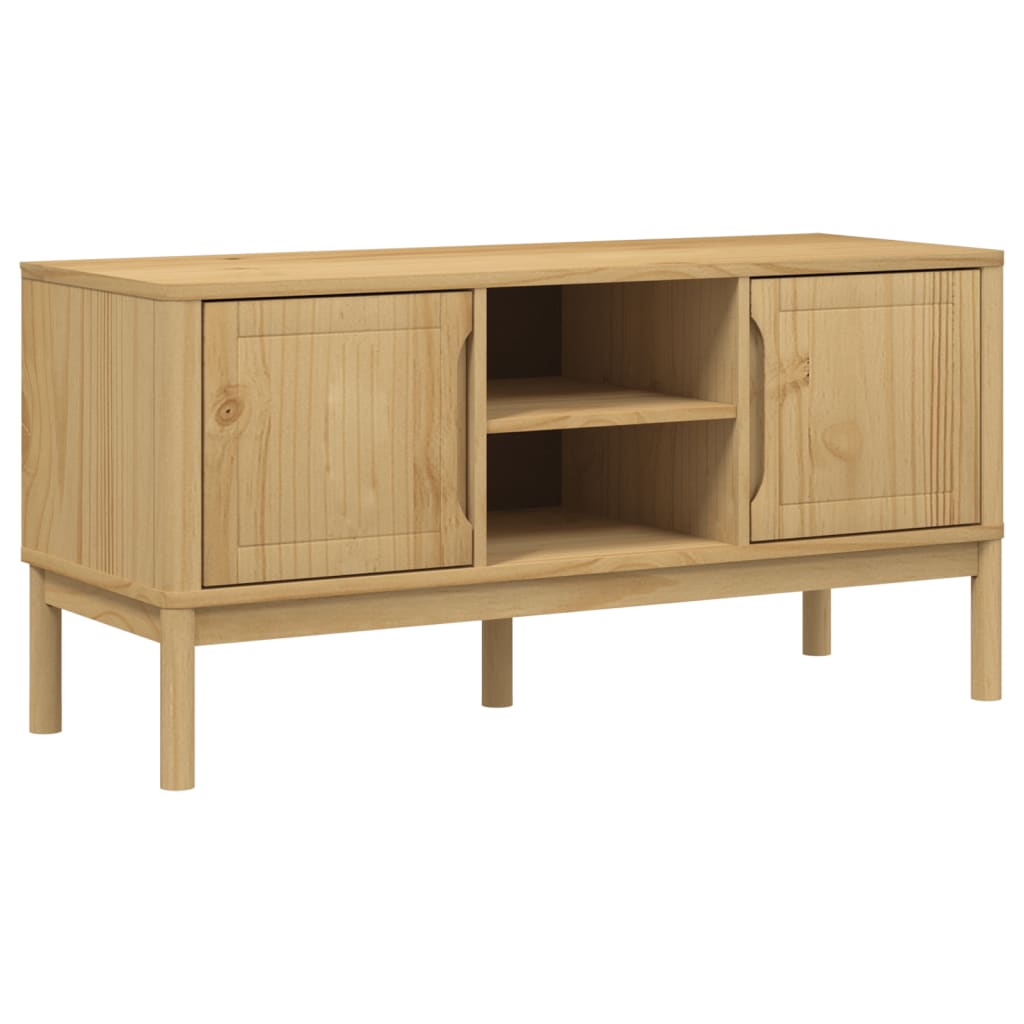Tv-meubel FLORO 114x43x55 cm massief grenenhout wasbruin is nu te koop bij PeponiXL, paradijselijk wonen!