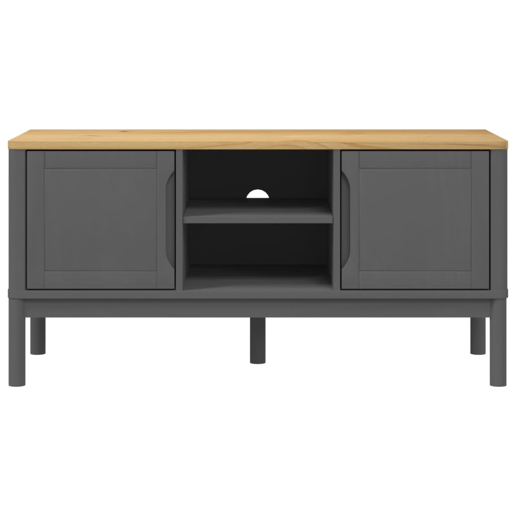 Tv-meubel FLORO 114x43x55 cm massief grenenhout grijs is nu te koop bij PeponiXL, paradijselijk wonen!