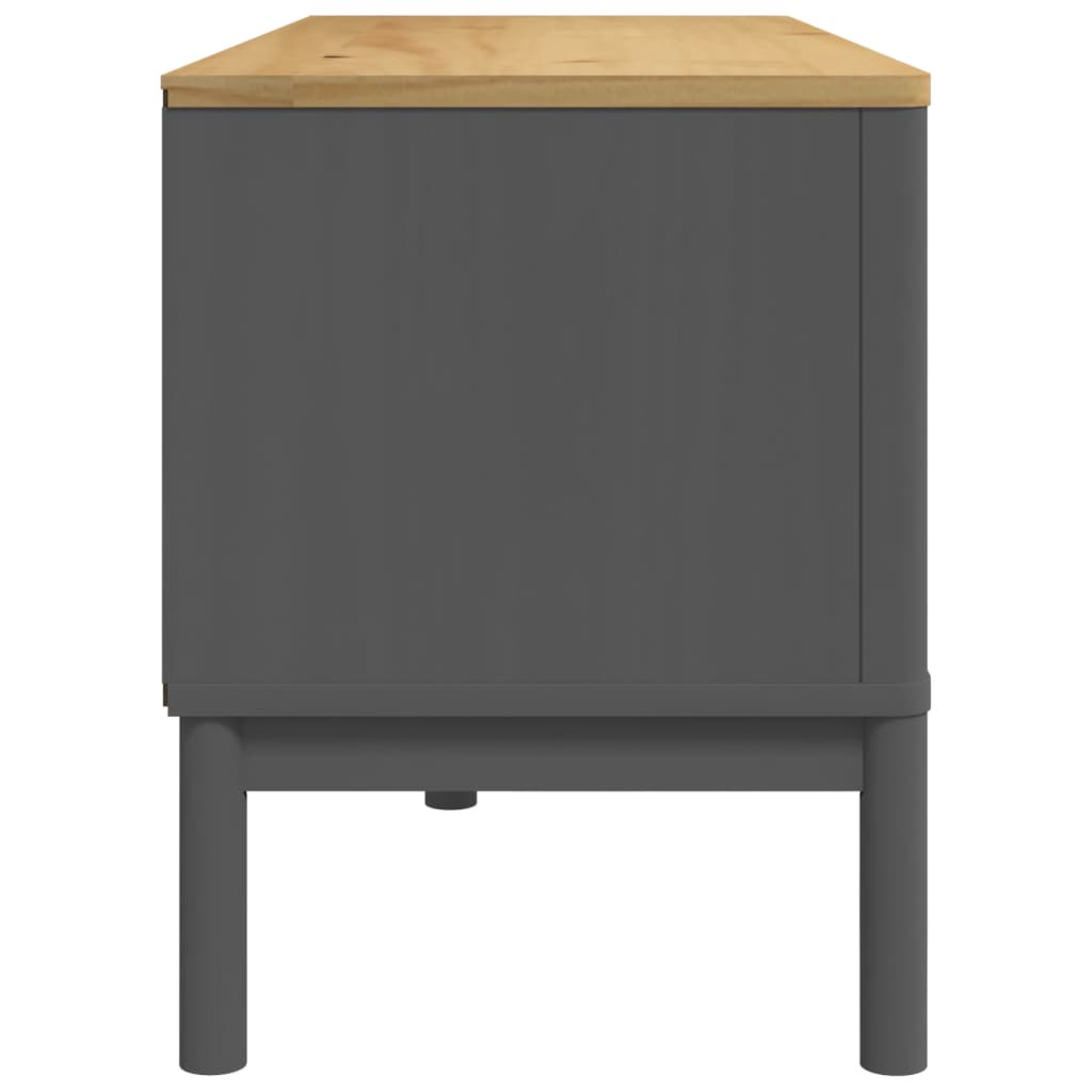 Tv-meubel FLORO 114x43x55 cm massief grenenhout grijs is nu te koop bij PeponiXL, paradijselijk wonen!
