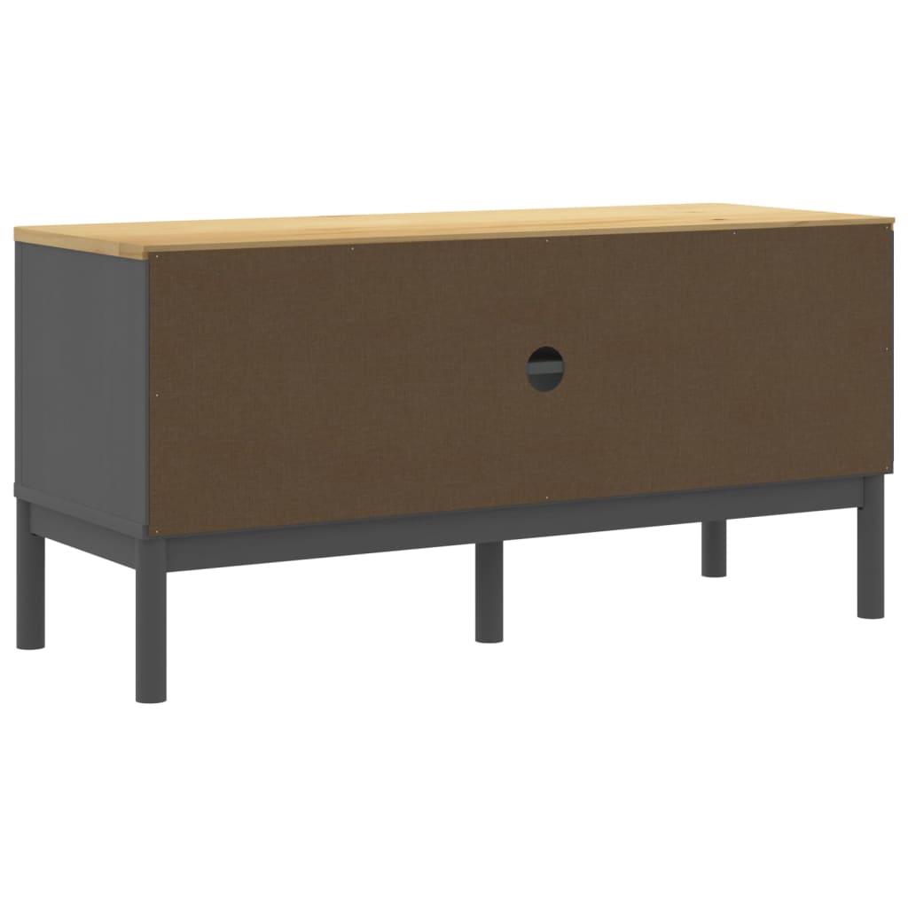 Tv-meubel FLORO 114x43x55 cm massief grenenhout grijs is nu te koop bij PeponiXL, paradijselijk wonen!