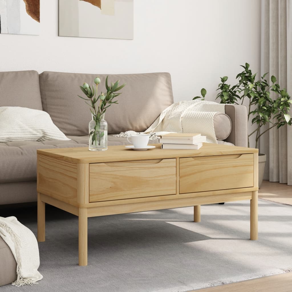 Salontafel FLORO 99x55,5x45 cm massief grenenhout wasbruin is nu te koop bij PeponiXL, paradijselijk wonen!