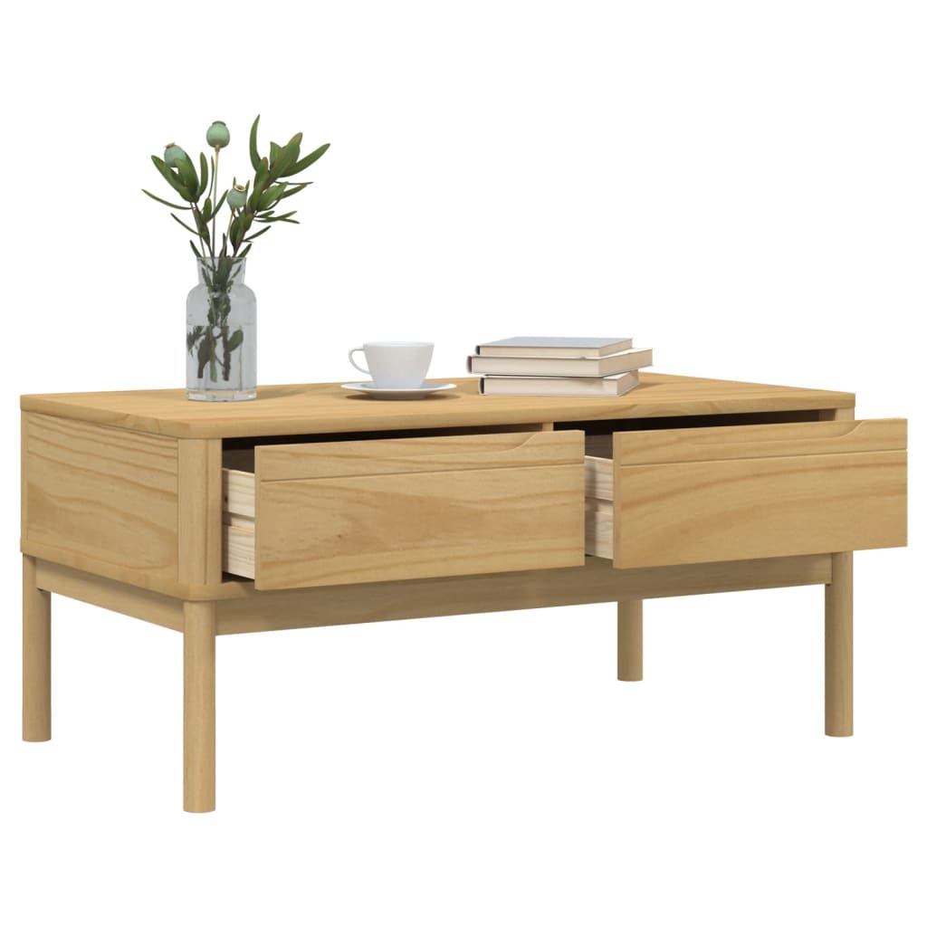 Salontafel FLORO 99x55,5x45 cm massief grenenhout wasbruin is nu te koop bij PeponiXL, paradijselijk wonen!