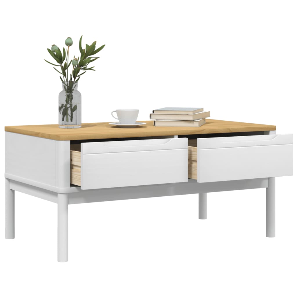 Salontafel FLORO 99x55,5x45 cm massief grenenhout wit is nu te koop bij PeponiXL, paradijselijk wonen!