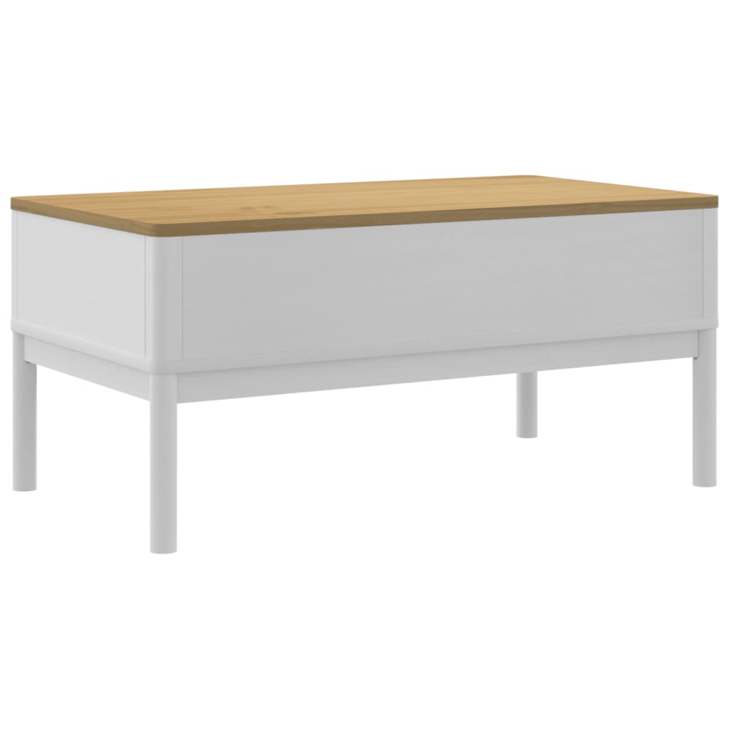 Salontafel FLORO 99x55,5x45 cm massief grenenhout wit is nu te koop bij PeponiXL, paradijselijk wonen!