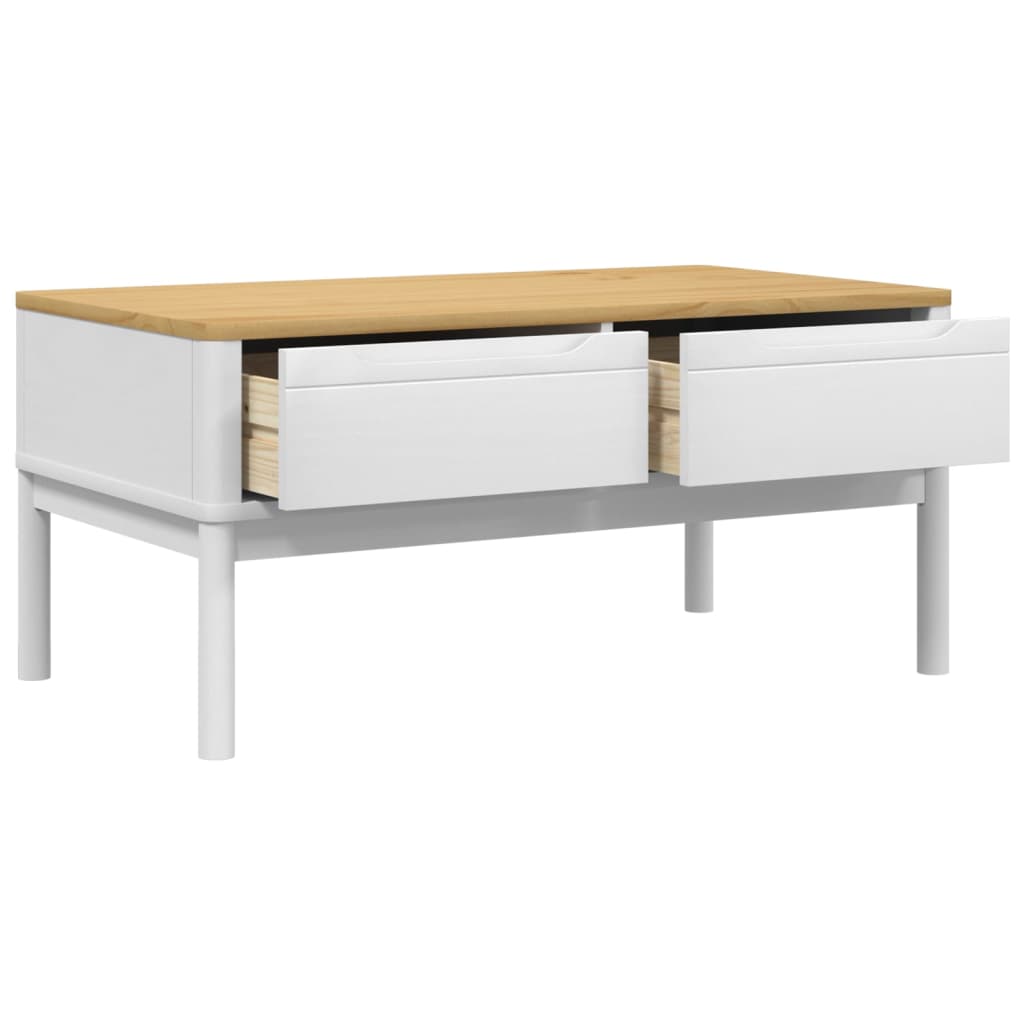 Salontafel FLORO 99x55,5x45 cm massief grenenhout wit is nu te koop bij PeponiXL, paradijselijk wonen!