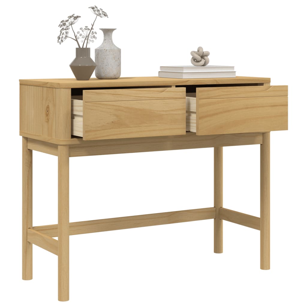 Wandtafel FLORO 89,5x36,5x73 cm massief grenenhout wasbruin is nu te koop bij PeponiXL, paradijselijk wonen!