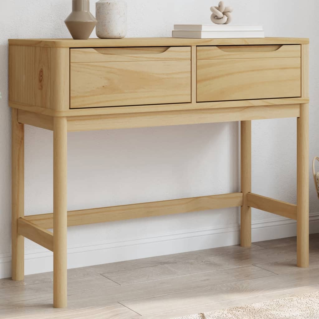 Wandtafel FLORO 89,5x36,5x73 cm massief grenenhout wasbruin is nu te koop bij PeponiXL, paradijselijk wonen!