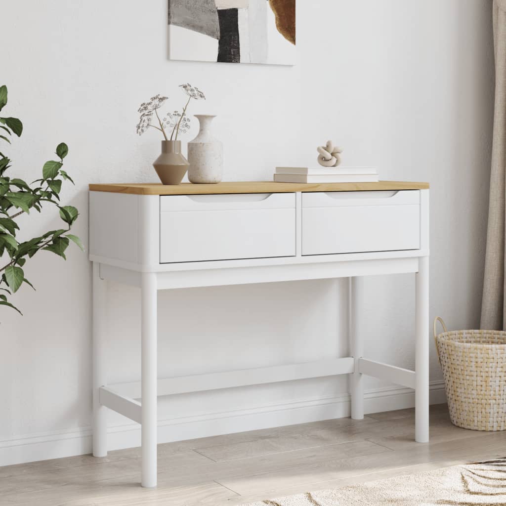 Wandtafel FLORO 89,5x36,5x73 cm massief grenenhout wit is nu te koop bij PeponiXL, paradijselijk wonen!