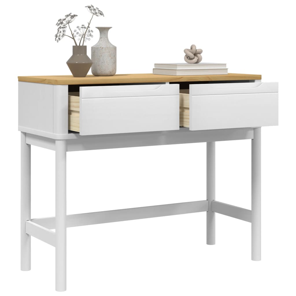 Wandtafel FLORO 89,5x36,5x73 cm massief grenenhout wit is nu te koop bij PeponiXL, paradijselijk wonen!