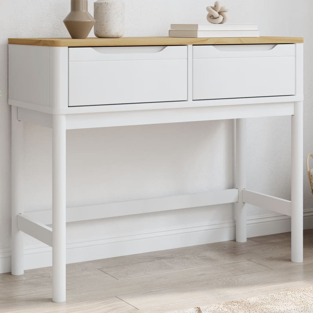 Wandtafel FLORO 89,5x36,5x73 cm massief grenenhout wit is nu te koop bij PeponiXL, paradijselijk wonen!