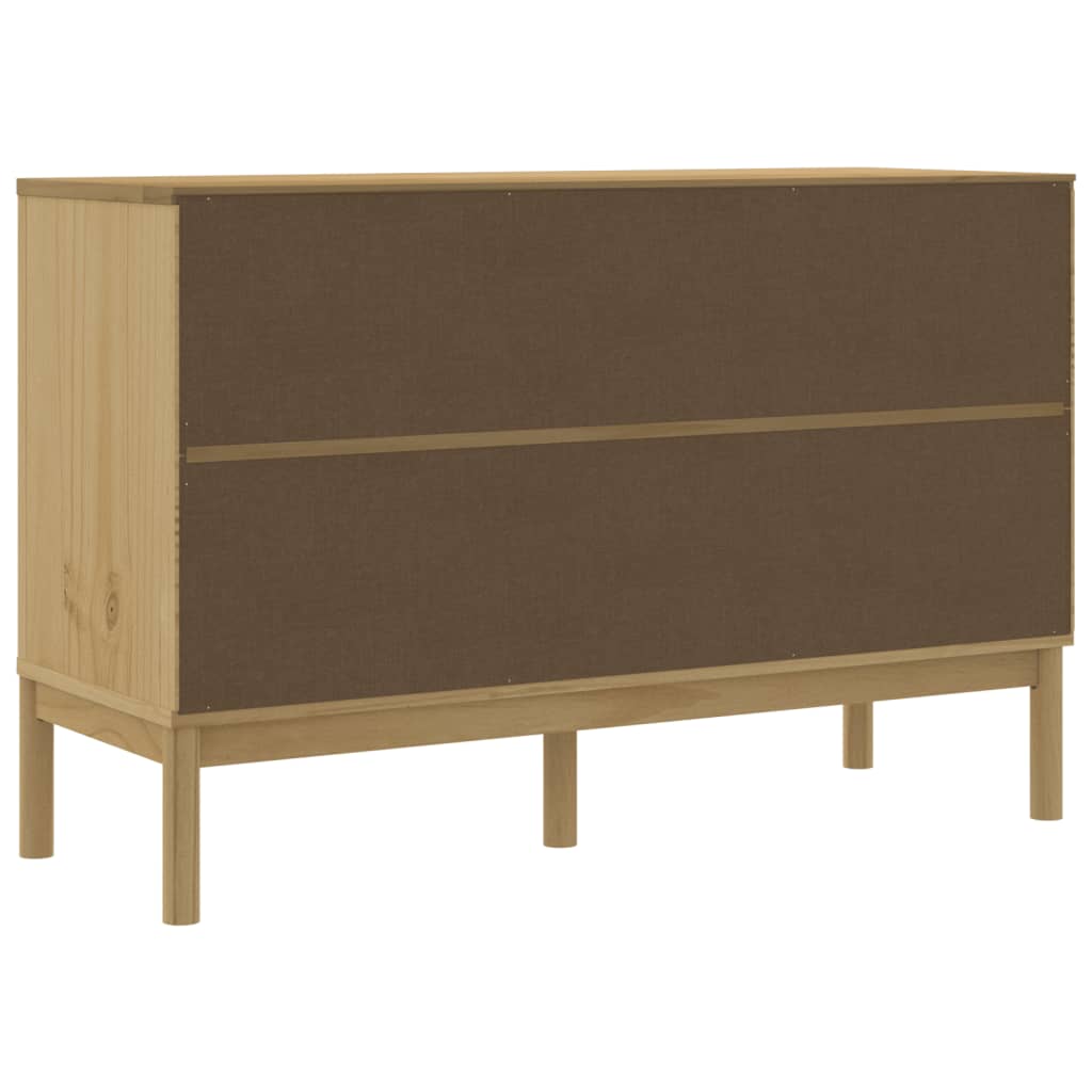 Dressoir FLORO 114x43x74 cm massief grenenhout wasbruin is nu te koop bij PeponiXL, paradijselijk wonen!