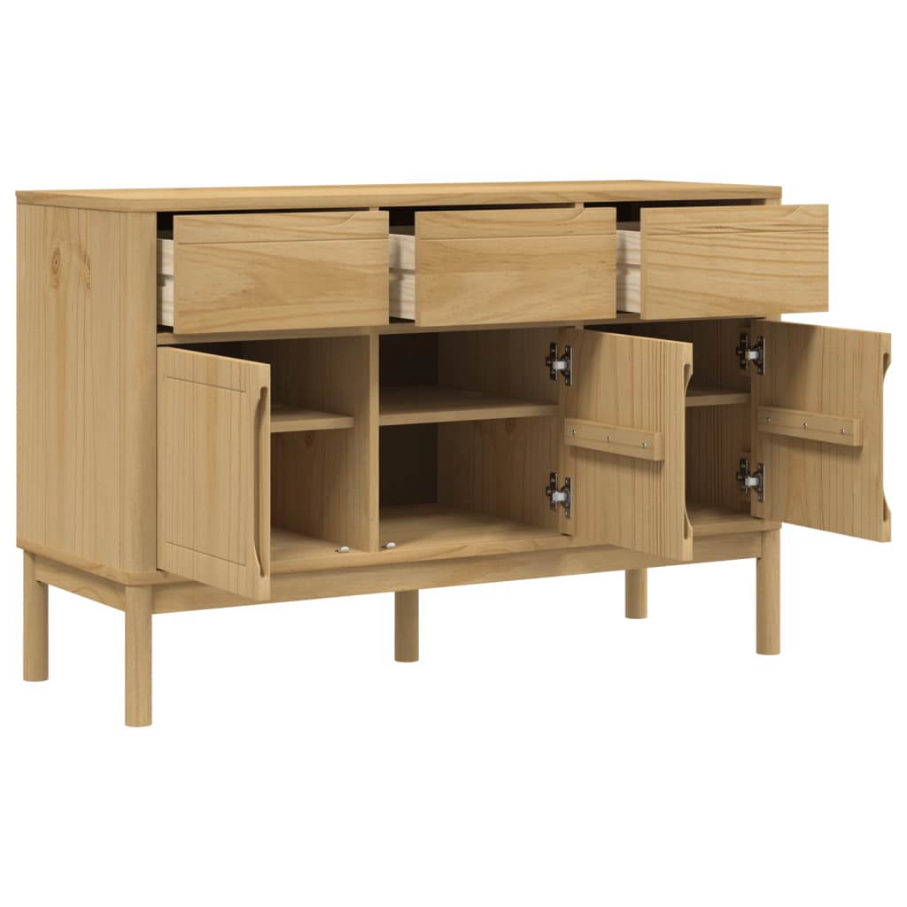 Dressoir FLORO 114x43x74 cm massief grenenhout wasbruin is nu te koop bij PeponiXL, paradijselijk wonen!