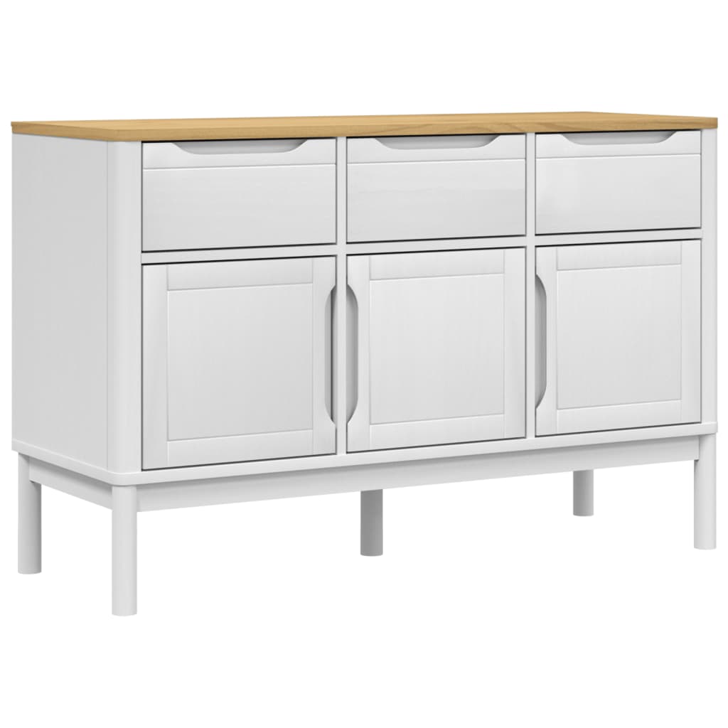 Dressoir FLORO 114x43x74 cm massief grenenhout wit is nu te koop bij PeponiXL, paradijselijk wonen!