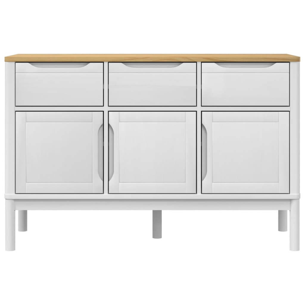 Dressoir FLORO 114x43x74 cm massief grenenhout wit is nu te koop bij PeponiXL, paradijselijk wonen!