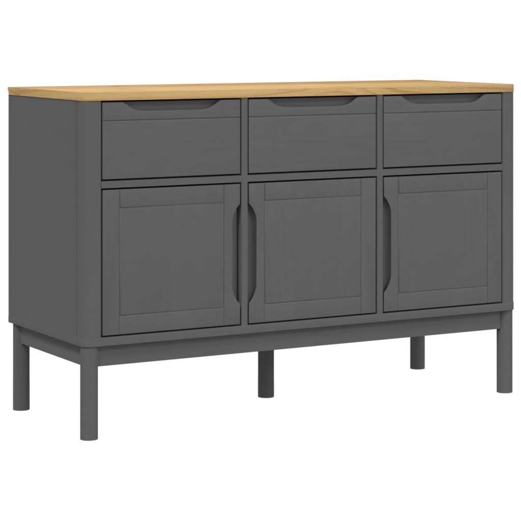Dressoir FLORO 114x43x74 cm massief grenenhout grijs is nu te koop bij PeponiXL, paradijselijk wonen!