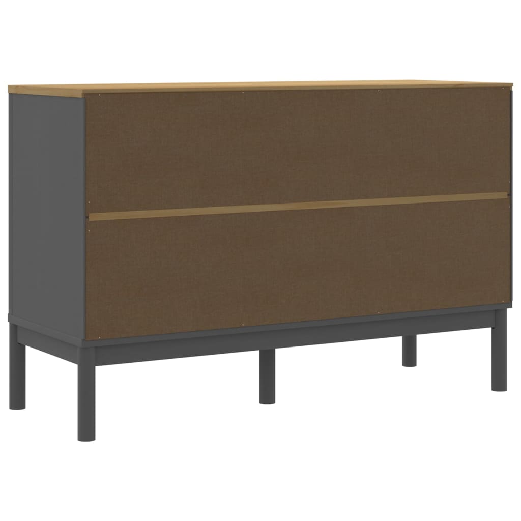Dressoir FLORO 114x43x74 cm massief grenenhout grijs is nu te koop bij PeponiXL, paradijselijk wonen!