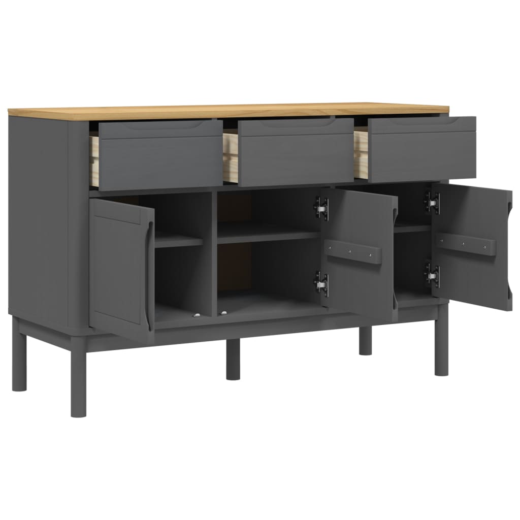 Dressoir FLORO 114x43x74 cm massief grenenhout grijs is nu te koop bij PeponiXL, paradijselijk wonen!