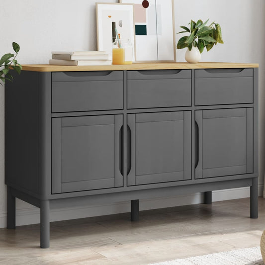 Dressoir FLORO 114x43x74 cm massief grenenhout grijs is nu te koop bij PeponiXL, paradijselijk wonen!