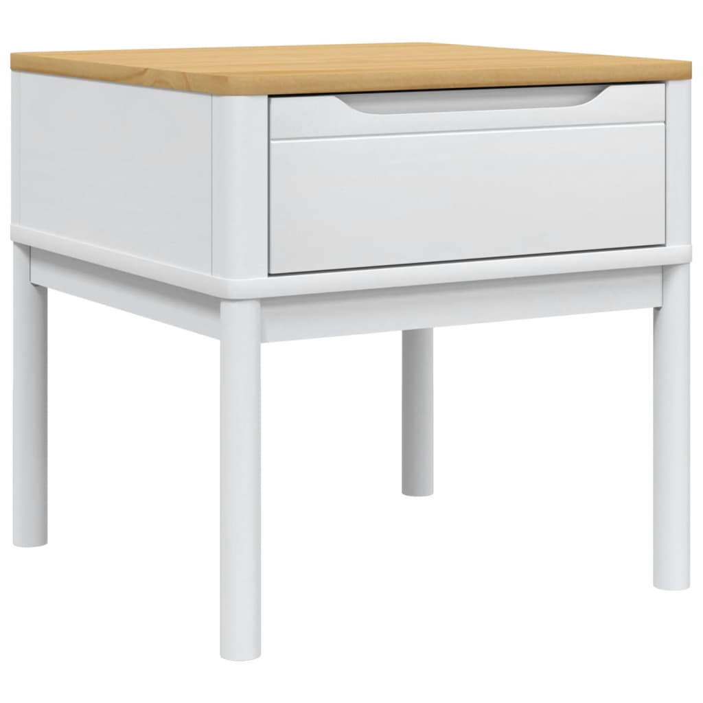 Lamptafel FLORO 55x55x54 cm massief grenenhout wit is nu te koop bij PeponiXL, paradijselijk wonen!