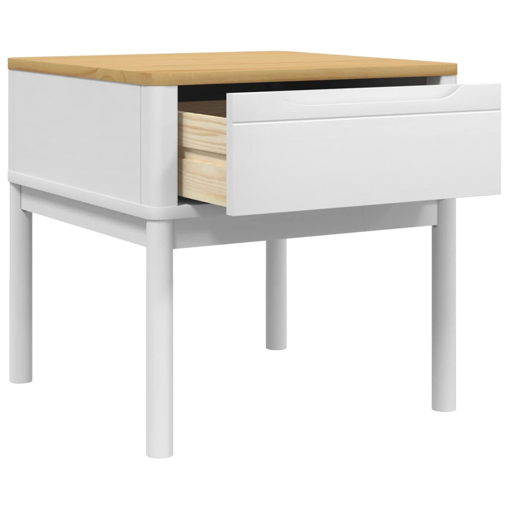 Lamptafel FLORO 55x55x54 cm massief grenenhout wit is nu te koop bij PeponiXL, paradijselijk wonen!