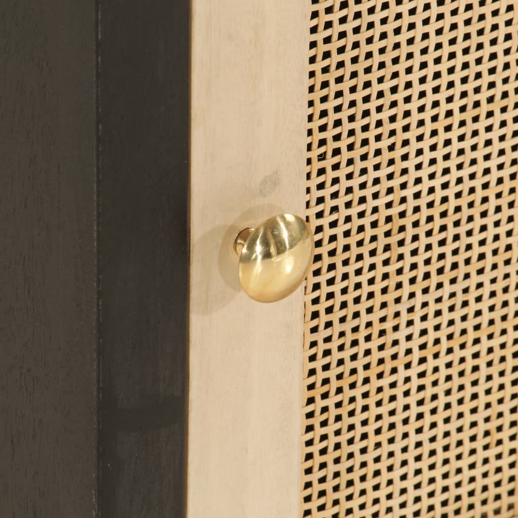 Nachtkastje 40x30x50 cm massief mangohout en ijzer zwart is nu te koop bij PeponiXL, paradijselijk wonen!