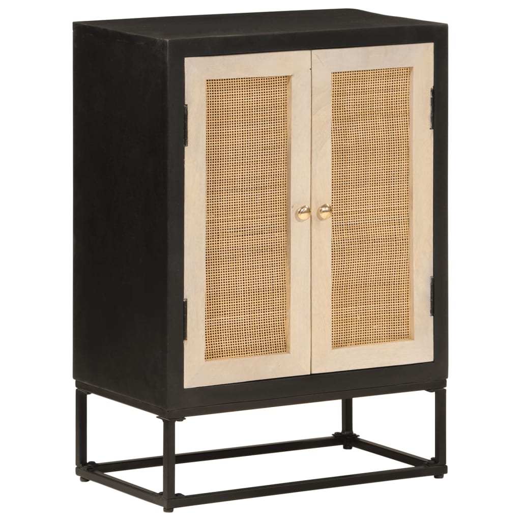 Dressoir 55x30x76 cm massief mangohout en ijzer zwart is nu te koop bij PeponiXL, paradijselijk wonen!