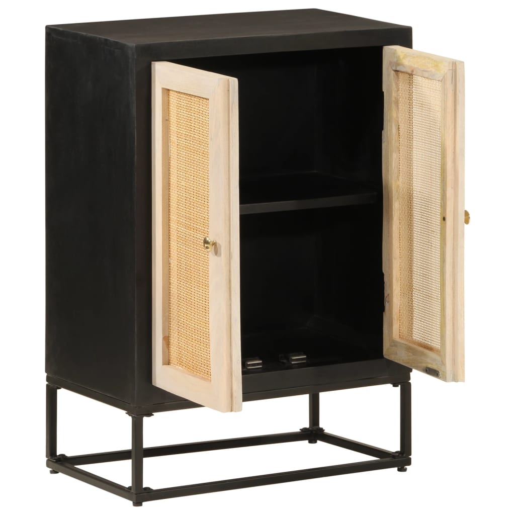 Dressoir 55x30x76 cm massief mangohout en ijzer zwart is nu te koop bij PeponiXL, paradijselijk wonen!