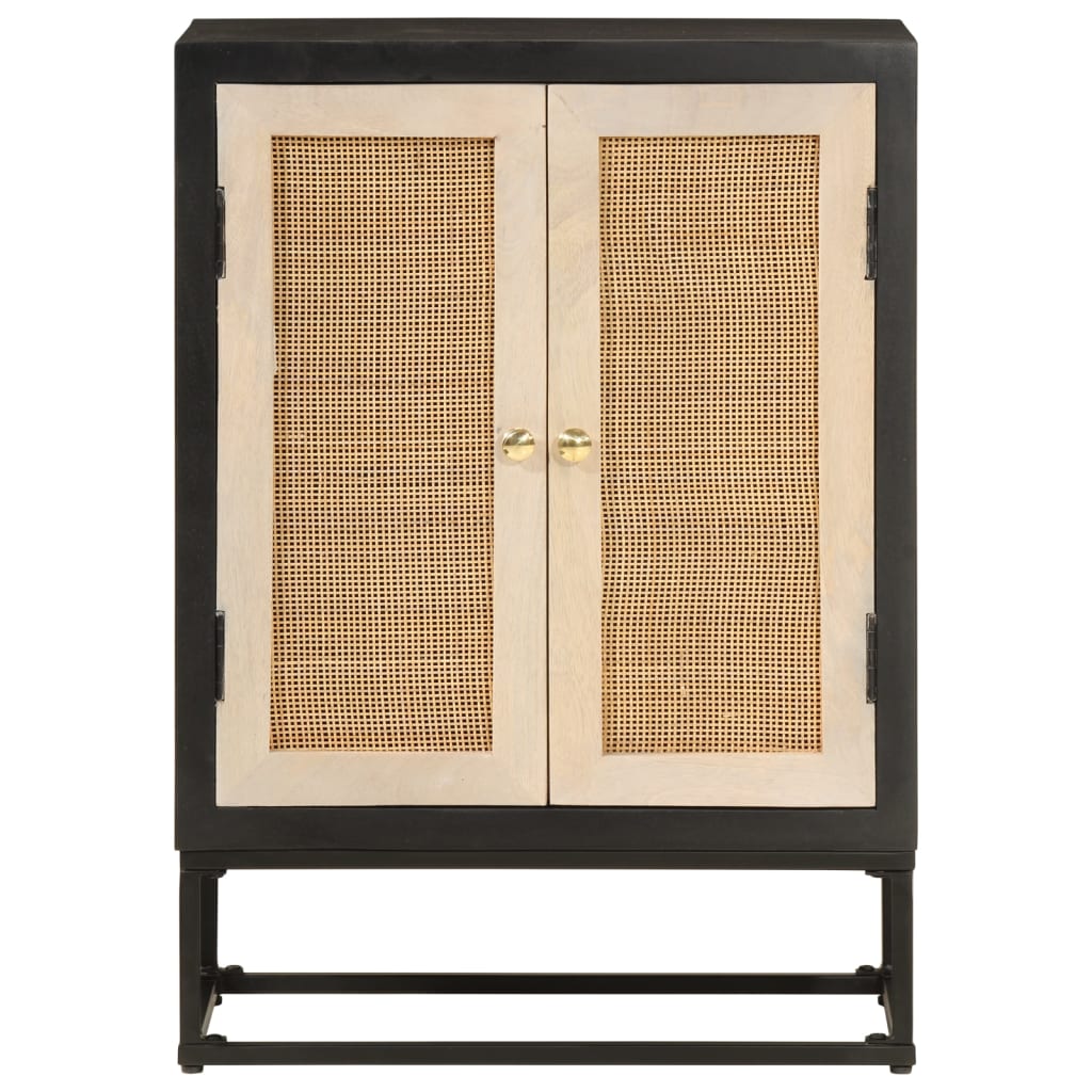 Dressoir 55x30x76 cm massief mangohout en ijzer zwart is nu te koop bij PeponiXL, paradijselijk wonen!