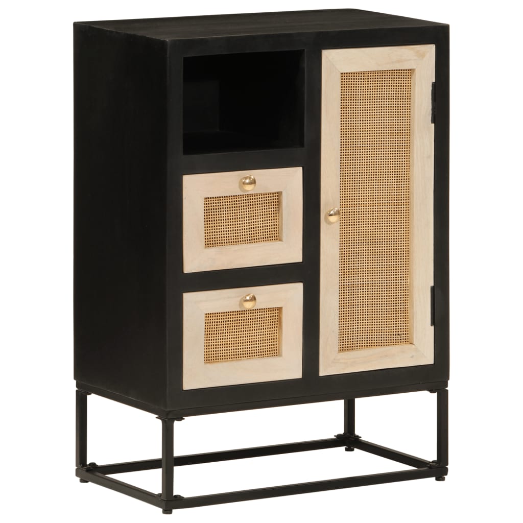Dressoir 55x30x76 cm massief mangohout en ijzer zwart is nu te koop bij PeponiXL, paradijselijk wonen!