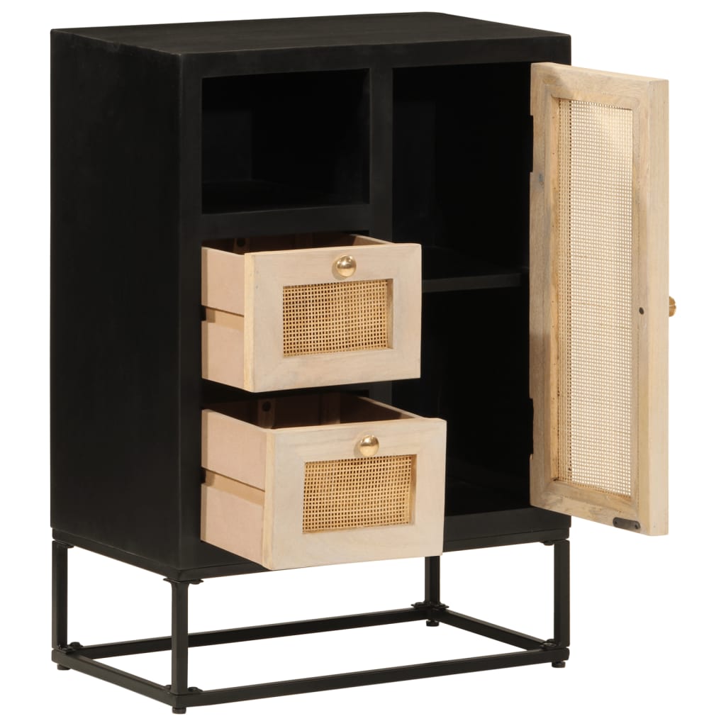 Dressoir 55x30x76 cm massief mangohout en ijzer zwart is nu te koop bij PeponiXL, paradijselijk wonen!