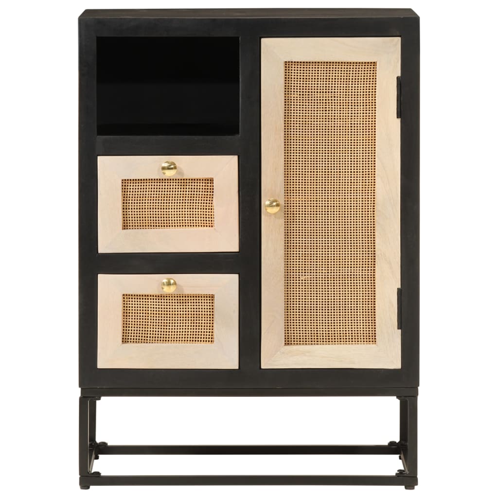 Dressoir 55x30x76 cm massief mangohout en ijzer zwart is nu te koop bij PeponiXL, paradijselijk wonen!