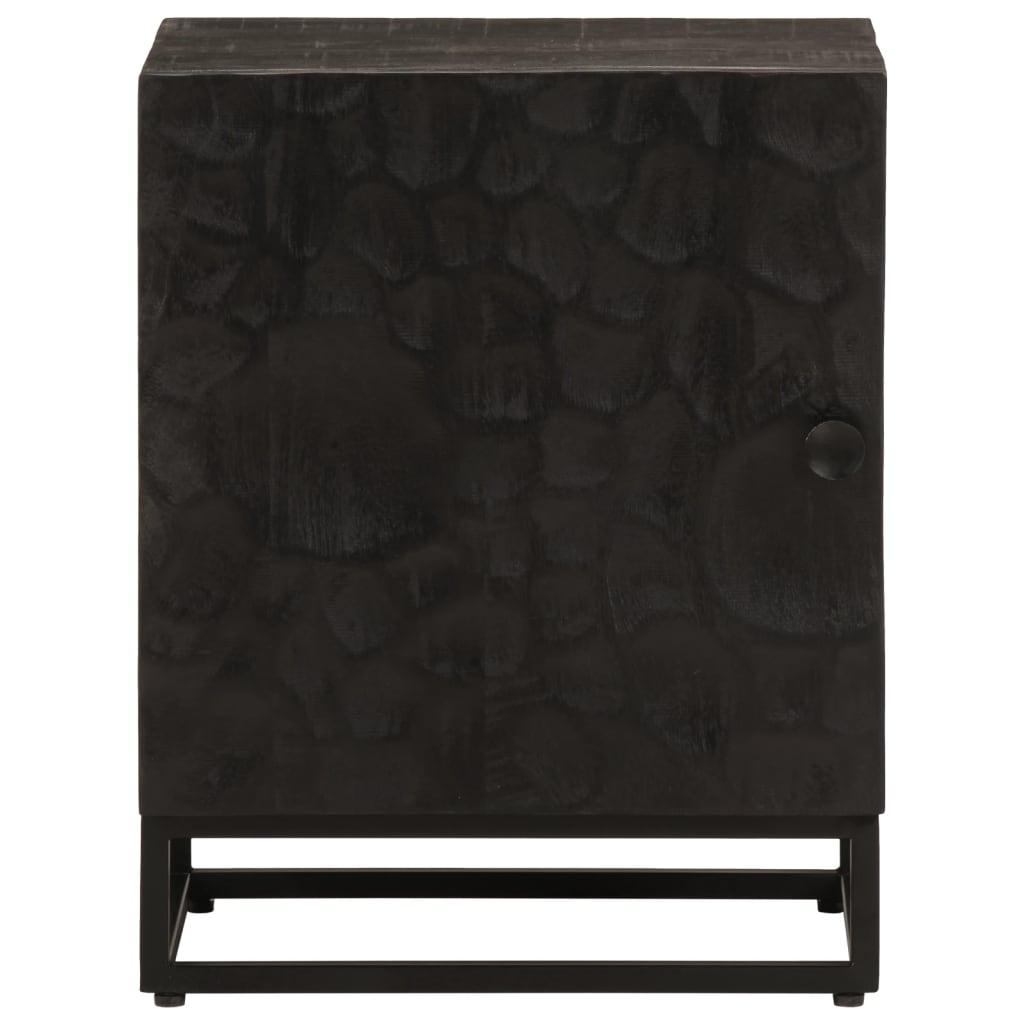 Nachtkastje 40x30x50 cm massief mangohout en ijzer zwart is nu te koop bij PeponiXL, paradijselijk wonen!