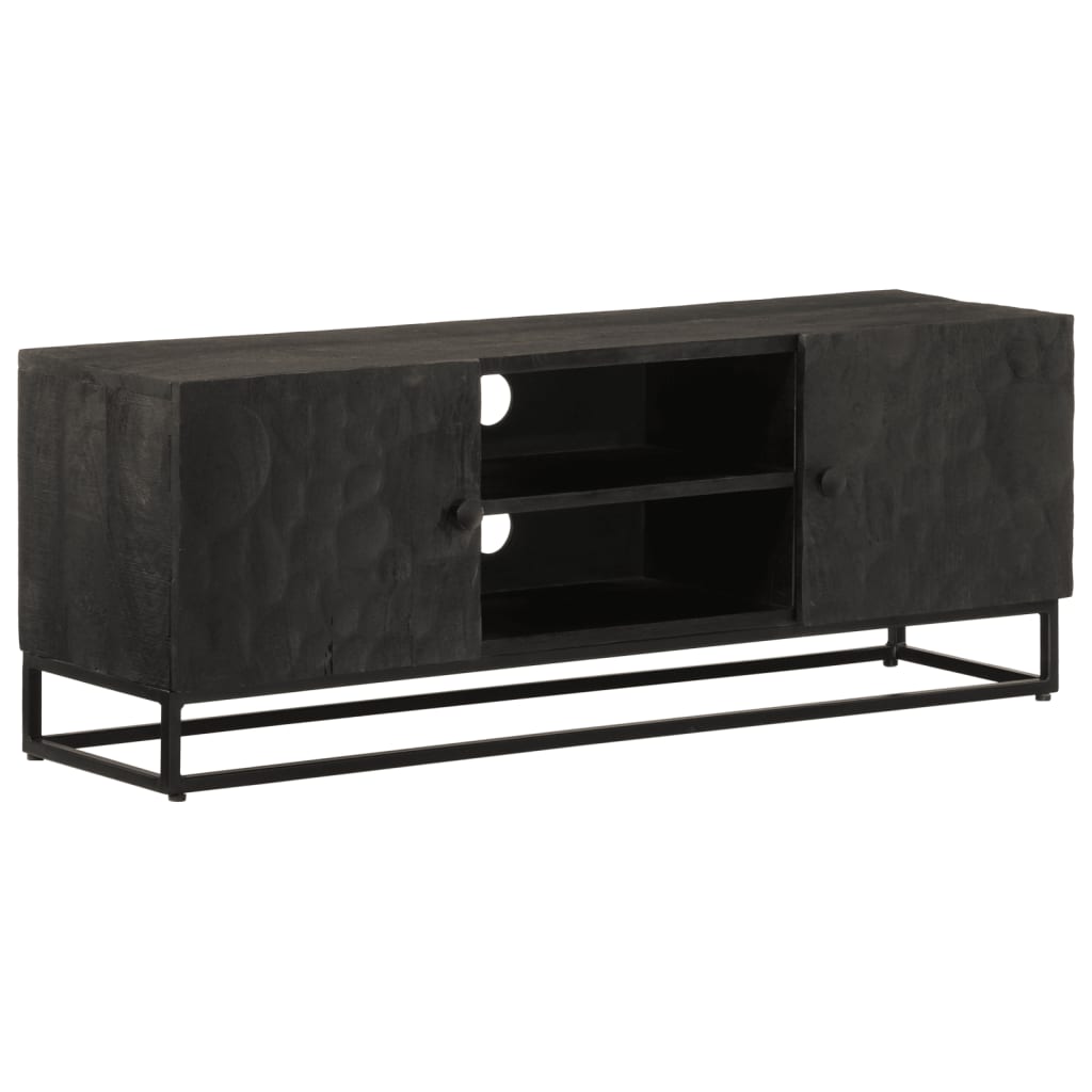 Tv-meubel 110x30x40 cm massief mangohout en ijzer zwart is nu te koop bij PeponiXL, paradijselijk wonen!