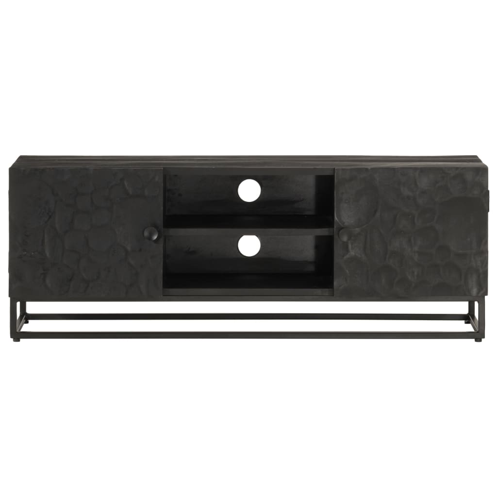 Tv-meubel 110x30x40 cm massief mangohout en ijzer zwart is nu te koop bij PeponiXL, paradijselijk wonen!