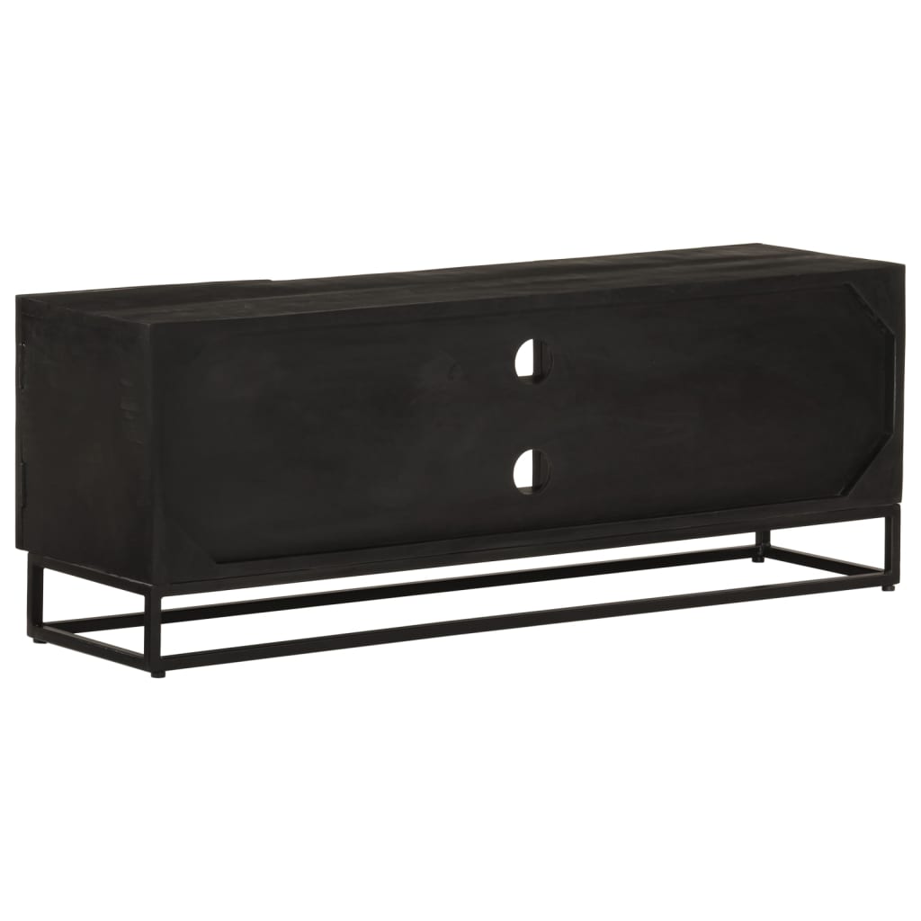Tv-meubel 110x30x40 cm massief mangohout en ijzer zwart is nu te koop bij PeponiXL, paradijselijk wonen!