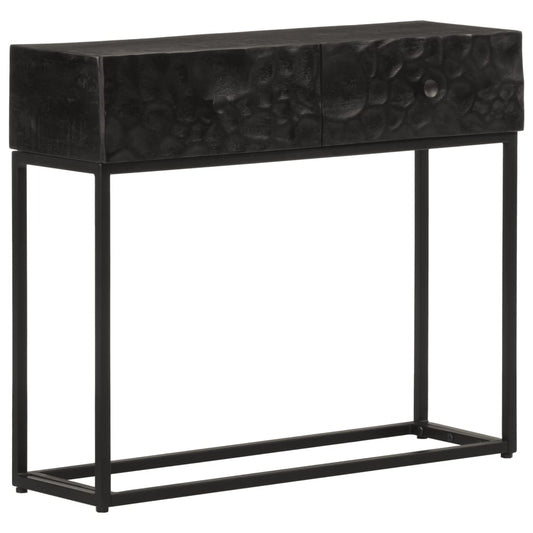 Wandtafel 90x30x76 cm massief mangohout en ijzer zwart is nu te koop bij PeponiXL, paradijselijk wonen!