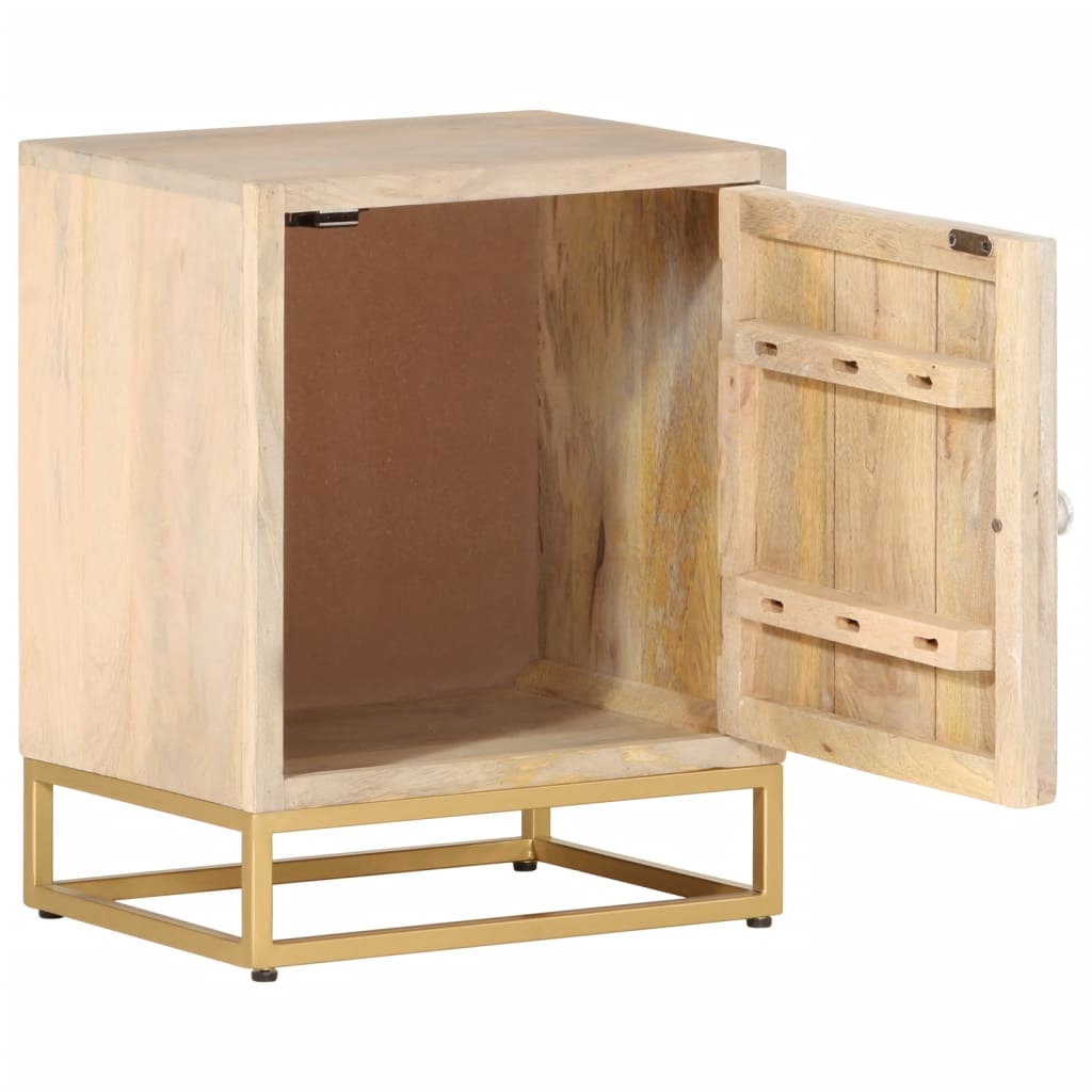 Nachtkastje 40x30x50 cm massief mangohout en ijzer is nu te koop bij PeponiXL, paradijselijk wonen!