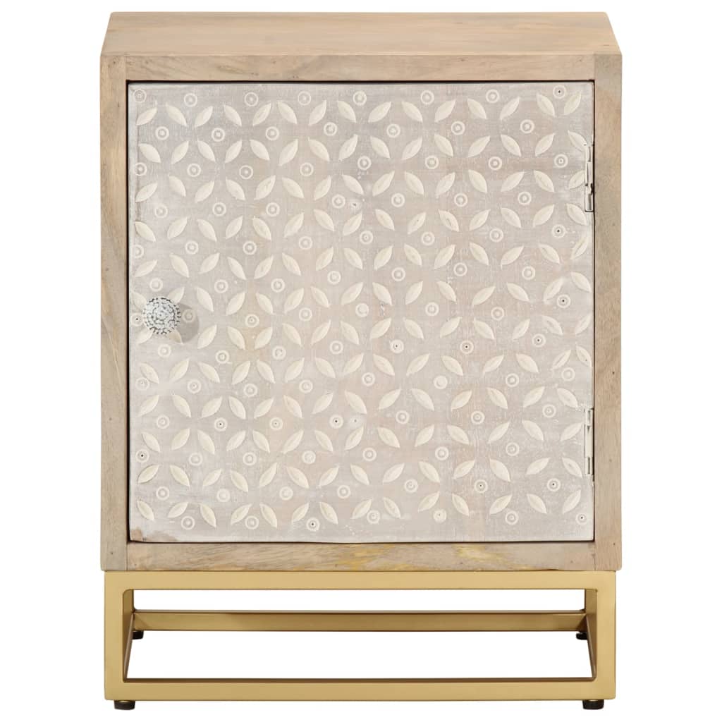 Nachtkastje 40x30x50 cm massief mangohout en ijzer is nu te koop bij PeponiXL, paradijselijk wonen!