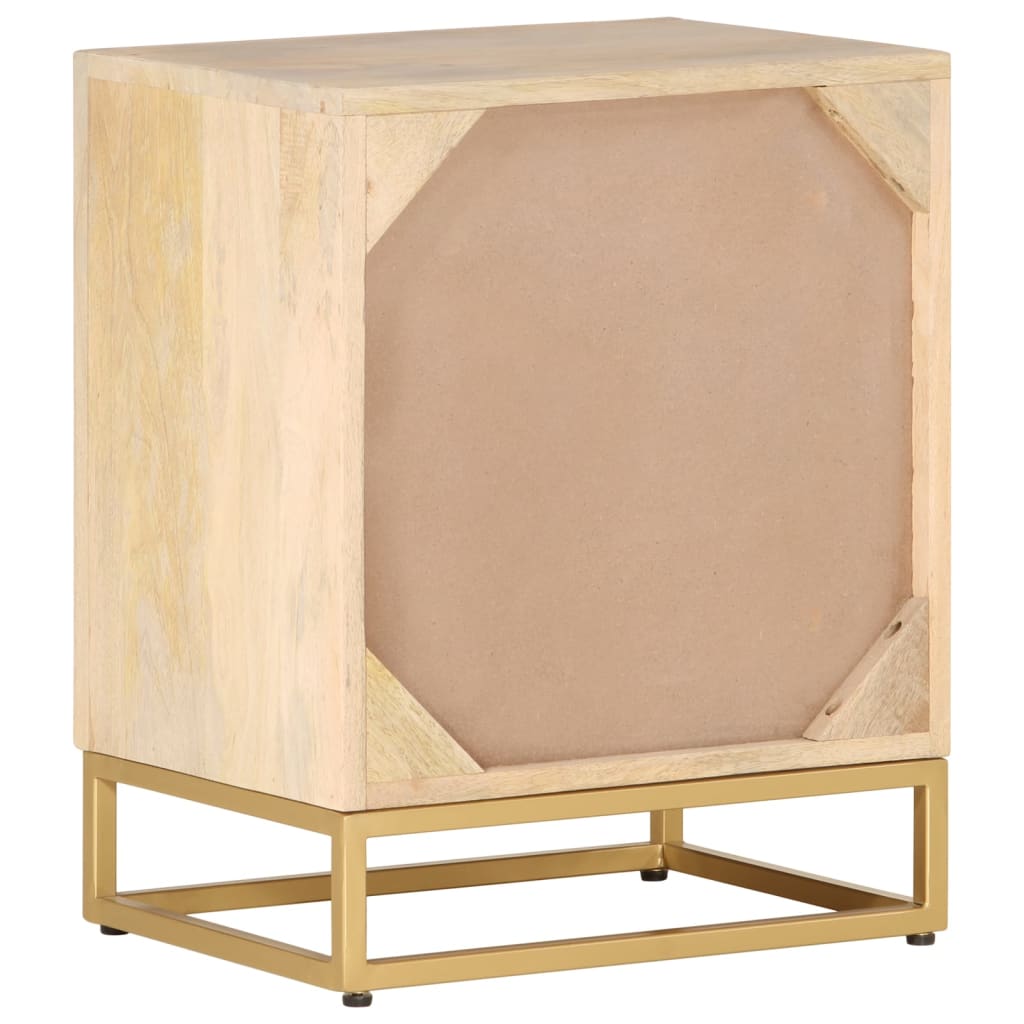 Nachtkastje 40x30x50 cm massief mangohout en ijzer is nu te koop bij PeponiXL, paradijselijk wonen!