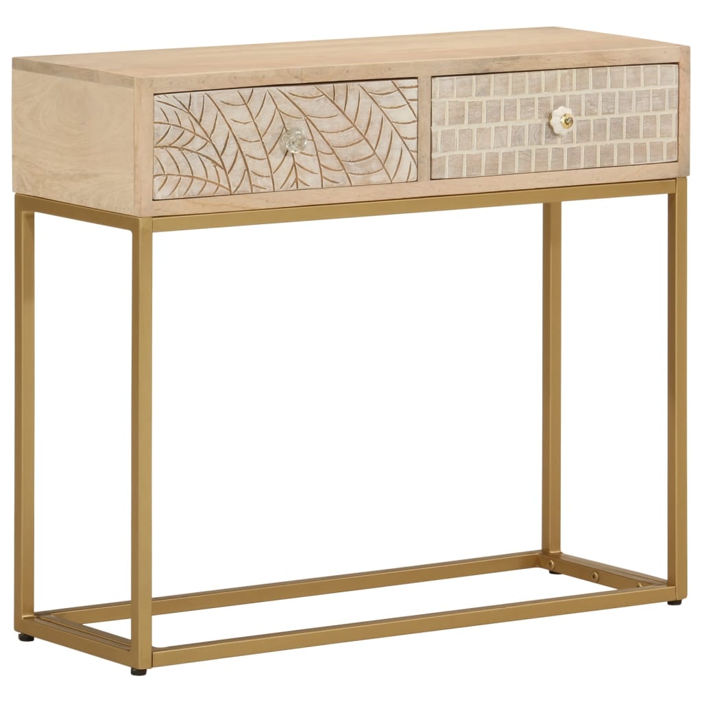 Wandtafel 90x30x76 cm massief mangohout en ijzer is nu te koop bij PeponiXL, paradijselijk wonen!